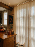 Load image into Gallery viewer, Coconut-white 100% linen thick curtains - 1 panel
