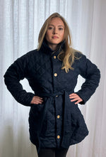 Afbeelding in Gallery-weergave laden, Multiseason linen quilted jacket in Dark Night colour
