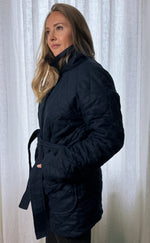 Afbeelding in Gallery-weergave laden, Multiseason linen quilted jacket in Dark Night colour
