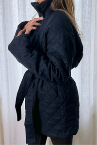 Multiseason linen quilted jacket in Dark Night colour