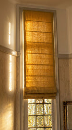 Afbeelding in Gallery-weergave laden, Linen Roman Blinds in Yellow straw colour

