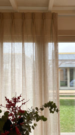 Load image into Gallery viewer, Natural linen sheer tulle in Beige colour - 1 panel
