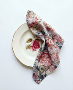 Load image into Gallery viewer, Peonies Flowers 100% Linen Napkins (Set of 4) – Soft European Flax Linen, 45x45 cm
