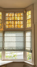 Afbeelding in Gallery-weergave laden, Linen Roman Blinds in Aquamarine colour
