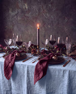 Load image into Gallery viewer, Tablecloth from soft linen in dusty blue
