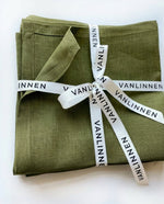 Load image into Gallery viewer, Hunting Green 100% Linen Napkins (Set of 4) –  45x45 cm
