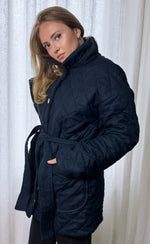 Afbeelding in Gallery-weergave laden, Multiseason linen quilted jacket in Dark Night colour
