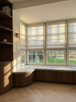 Load image into Gallery viewer, Linen Roman Blinds in Natural colour
