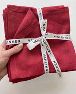 Afbeelding in Gallery-weergave laden, Scarlet red 100% Linen Napkins (Set of 4) – 45x45 cm
