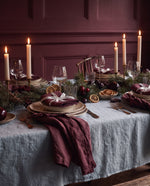 Load image into Gallery viewer, Tablecloth from soft linen in dusty blue
