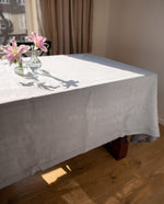 Load image into Gallery viewer, Tablecloth from soft linen in dusty blue
