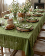 Afbeelding in Gallery-weergave laden, Easter table, tablecloth from soft natural linen in Lettuce Green

