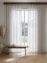 Load image into Gallery viewer, Natural linen sheer tulle in Blue-grey colour - 1 panel
