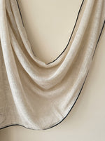 Load image into Gallery viewer, Natural linen sheer tulle with contrast piping - 1 panel
