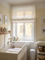Load image into Gallery viewer, Linen Roman Blinds for Baby Rooms

