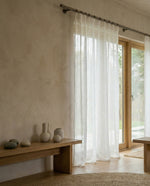 Load image into Gallery viewer, Natural linen sheer tulle in Off-white colour - 1 panel
