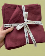 Load image into Gallery viewer, Burgundy 100% Linen Napkins (Set of 4) – 45x45 cm
