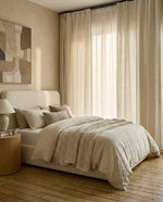 Load image into Gallery viewer, Coconut-white 100% linen thick curtains - 1 panel
