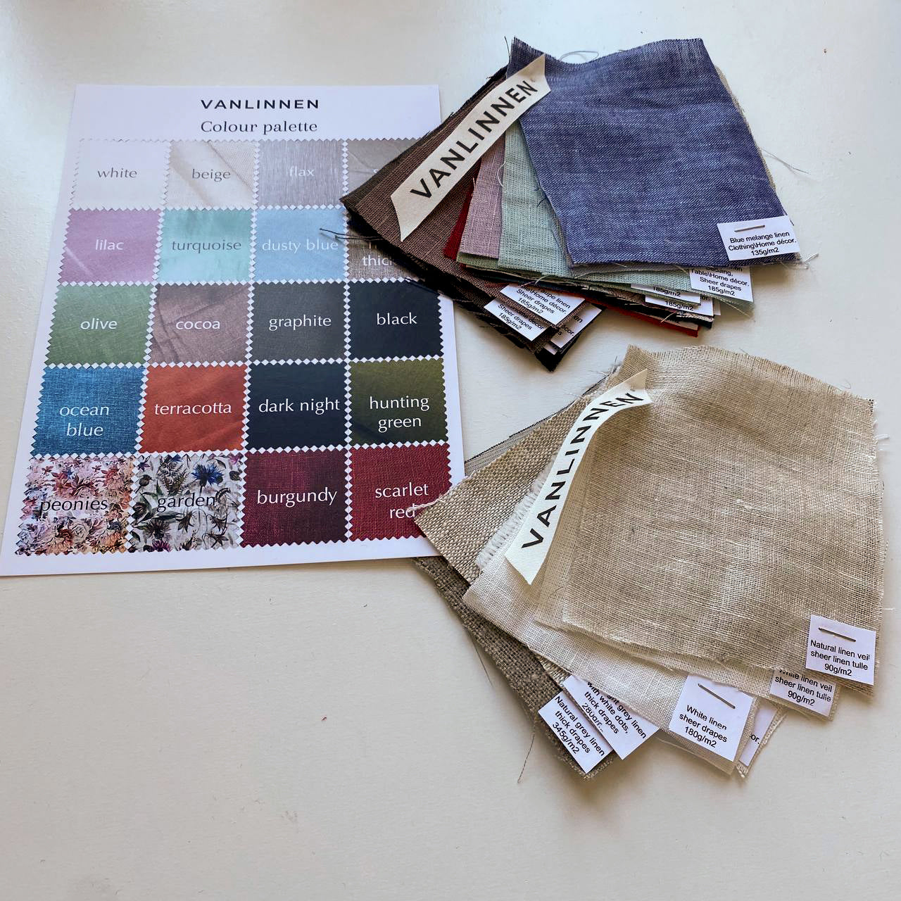 4 Linen swatches selection