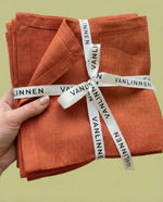 Load image into Gallery viewer, Terracotta 100% Linen Napkins (Set of 4) – 45x45 cm
