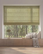 Load image into Gallery viewer, Linen Roman Blinds in Green colour
