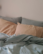 Load image into Gallery viewer, Turquoise bedding set from soft linen
