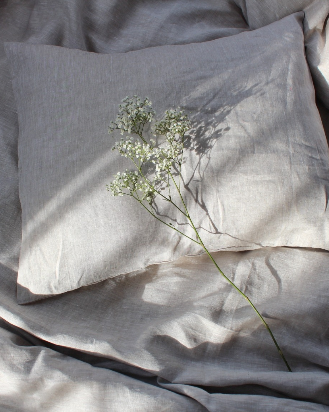 Natural flax linen pillow case