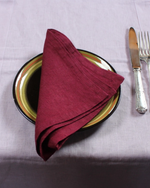 Load image into Gallery viewer, Linen burgundy napkins
