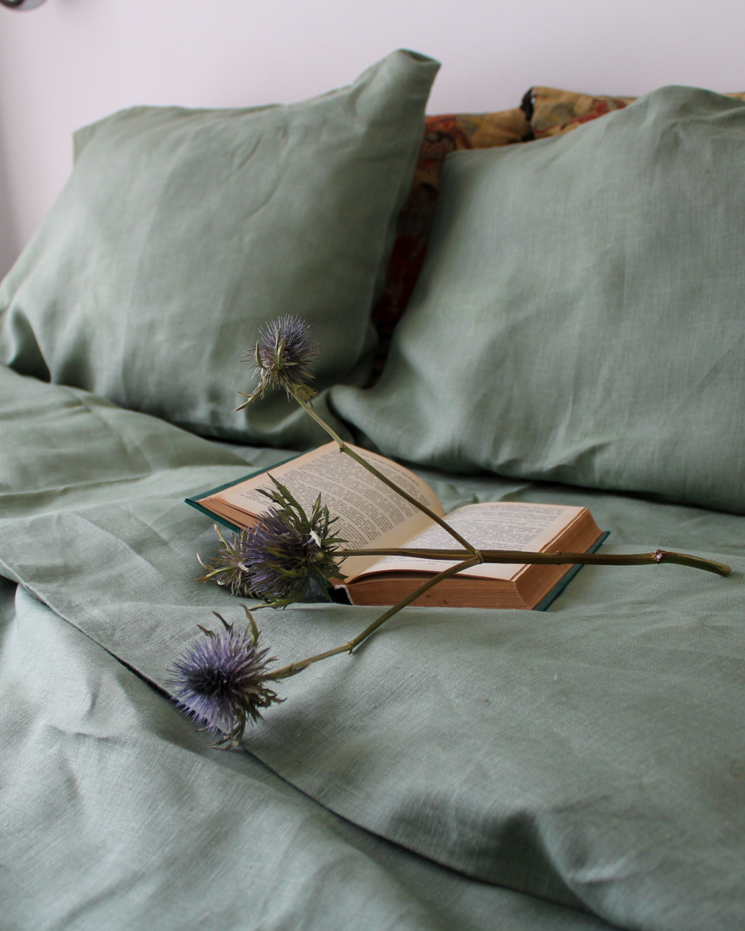 Olive bedding set from soft linen