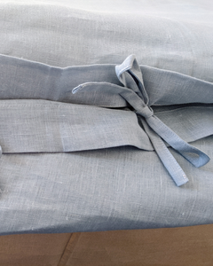 Dusty blue bedding set from soft linen