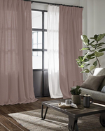 Load image into Gallery viewer, Taupe linen curtains, sheer drapes - 1 panel
