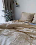 Load image into Gallery viewer, Beige bedding set from soft linen
