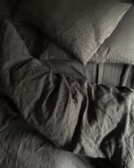 Load image into Gallery viewer, Graphite linen pillow case
