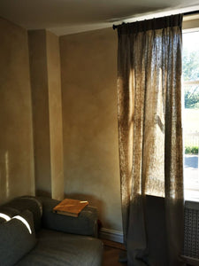 Natural grey linen, thick drapes - 1 panel