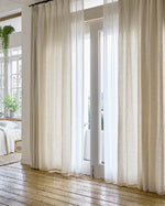 Load image into Gallery viewer, Ivory natural curtains, sheer drapes - 1 panel
