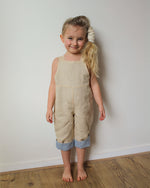 Load image into Gallery viewer, Linen pants with straps unisex in Beige
