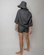 Load image into Gallery viewer, Linen oversize beach set Mango in Graphite

