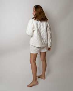 Quilted linen jacket Off White