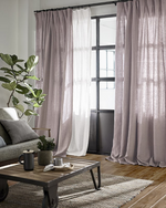 Afbeelding in Gallery-weergave laden, Lilac natural linen curtains, sheer drapes - 1 panel
