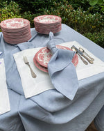 Load image into Gallery viewer, Tablecloth from soft linen in dusty blue
