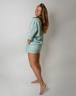 Load image into Gallery viewer, Linen oversize beach set Mango in Turquoise

