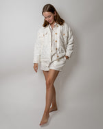 Load image into Gallery viewer, Quilted linen jacket Off White
