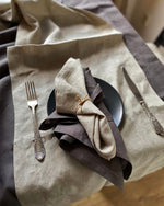 Load image into Gallery viewer, Linen napkin in Safari colour

