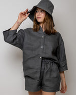 Load image into Gallery viewer, Linen oversize beach set Mango in Graphite
