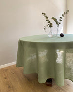 Load image into Gallery viewer, Tablecloth from olive linen
