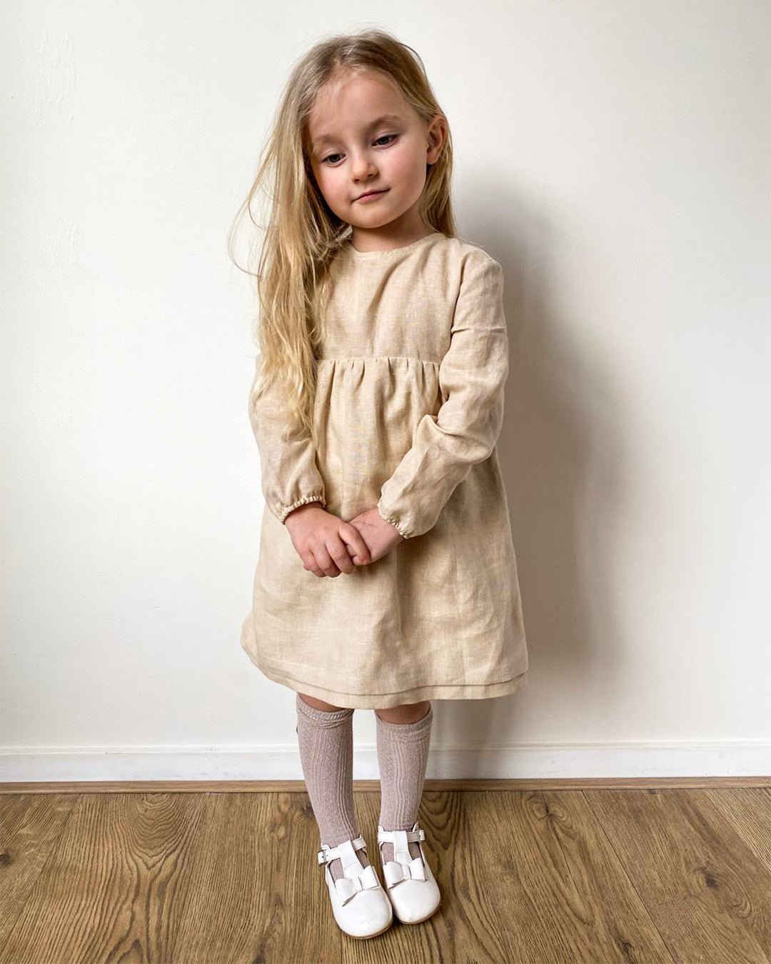 Linnen jurk Dusty rose