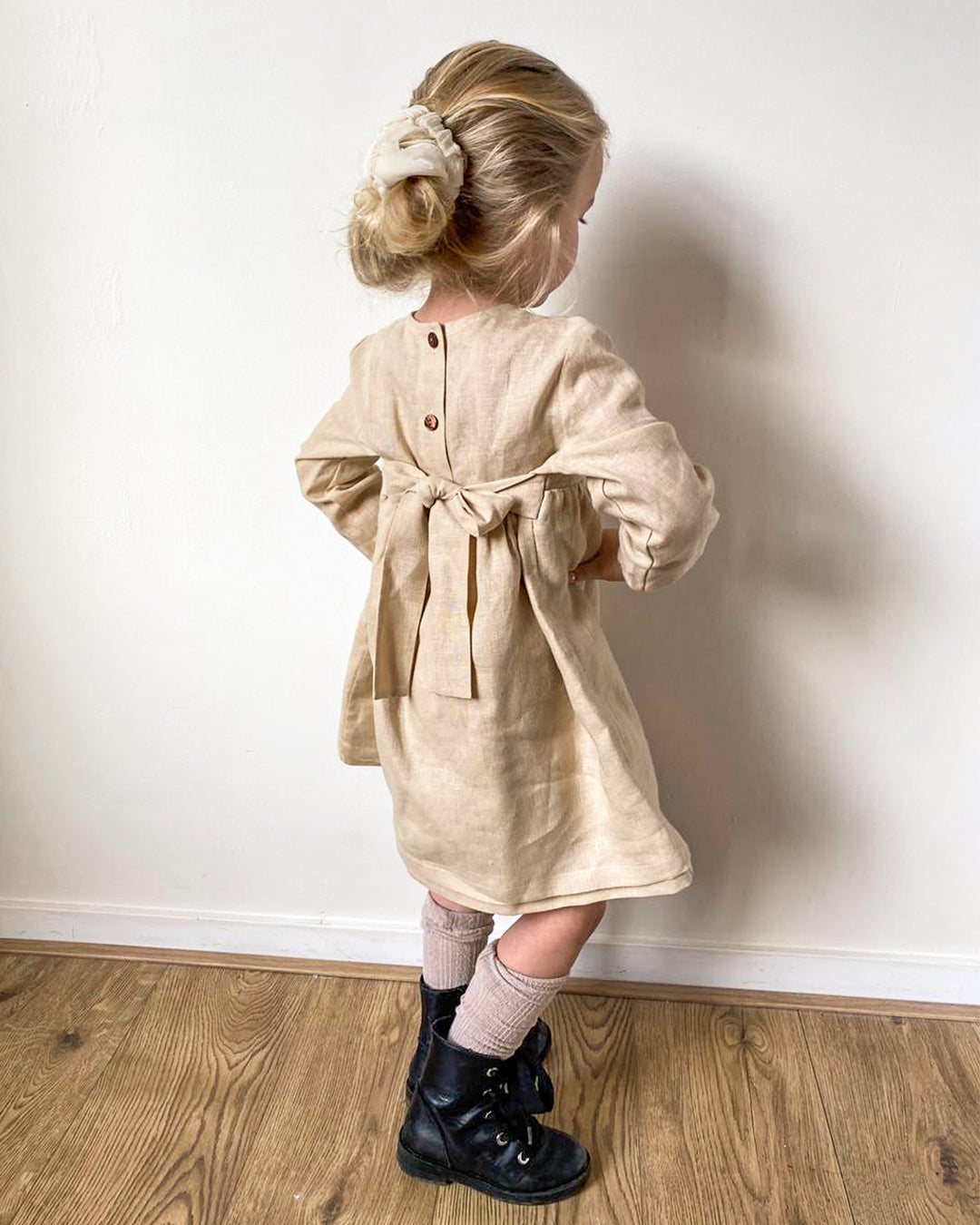 Linnen jurk Dusty rose