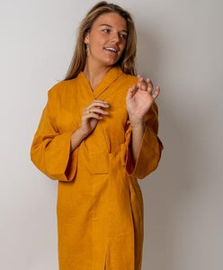 Linnen kimono-jurk Sage