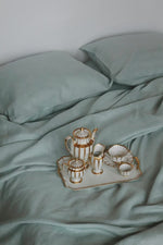 Afbeelding in Gallery-weergave laden, Turquoise bedding set from soft linen
