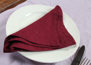 Linen burgundy napkins